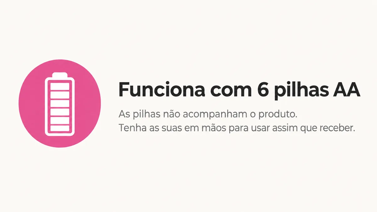 Aviso: a lixeira funciona com 6 pilhas AA, que não acompanham o produto