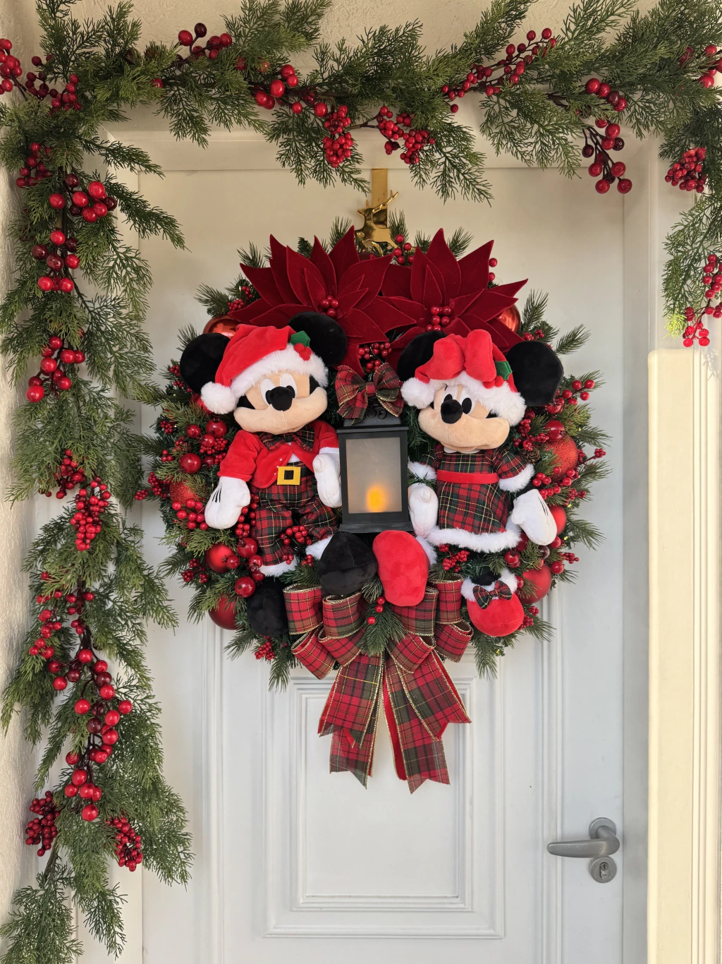 Guirlanda de Natal Casal Disney Xadrez 65cm com LED