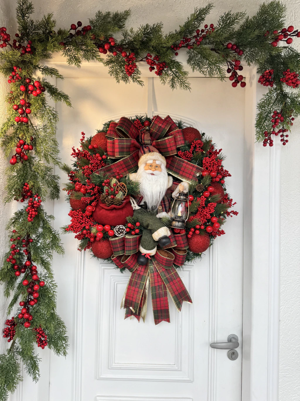 Guirlanda de Natal Noel com LED 65cm Xadrez